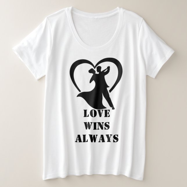 Liebe gewinnt immer Plus-T-Shirt - Freefit Große Größe T-Shirt (Design vorne)