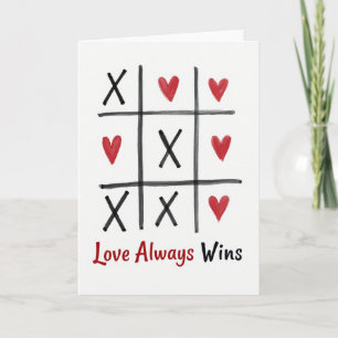 Liebe Gewinnt Immer Tic Tac Toe Karte