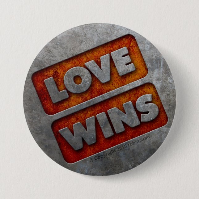 LIEBE GEWINNT Knopf 03 Grunge Button (Vorderseite)