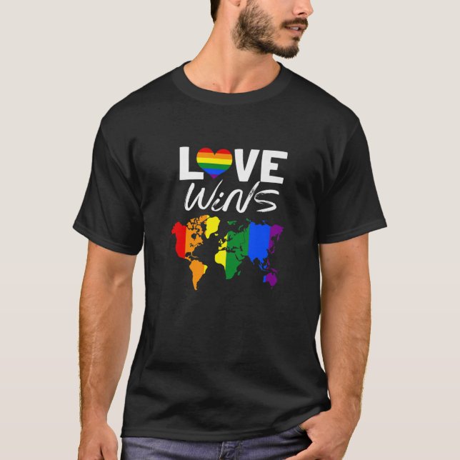 Liebe gewinnt LGBT T-Shirt (Vorderseite)