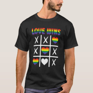 Liebe gewinnt Lgbtq Ally Tic Tac Toe Pride Month R T-Shirt
