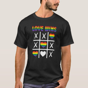 Liebe gewinnt Lgbtq Ally Tic Tac Toe Pride Month R T-Shirt