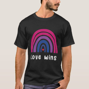 Liebe gewinnt LGBTQ Bisexueller Regenbogen T-Shirt