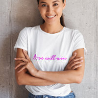 Liebe gewinnt | Neon Pink Modernes Minimalistische