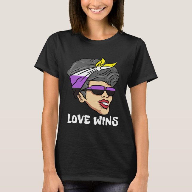Liebe Gewinnt Non Binär T-Shirt (Vorderseite)