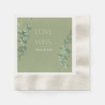 Liebe gewinnt Personalisierte Hochzeit Napkin