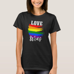 Liebe gewinnt Rainbow Flag Toleranz Frieden Pride T-Shirt
