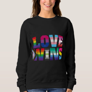 Liebe gewinnt Rainbow Hearts Flag Gbt Gay for Prid Sweatshirt