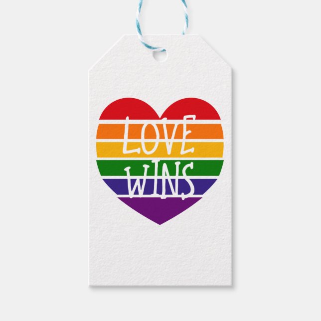 Liebe gewinnt Rainbow Pride Heart Geschenkanhänger (Vorderseite)