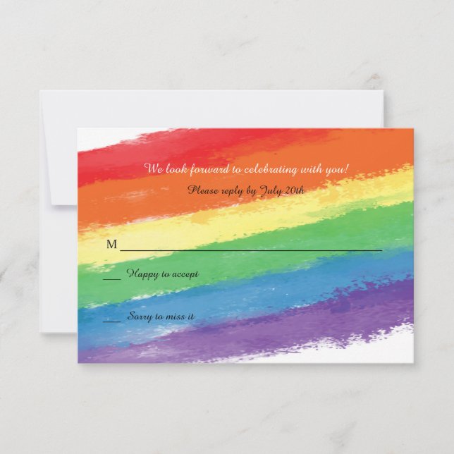 Liebe gewinnt Rainbow Response Card Einladung (Vorderseite)