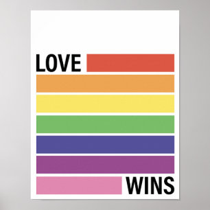 Liebe gewinnt Regenbogen Poster