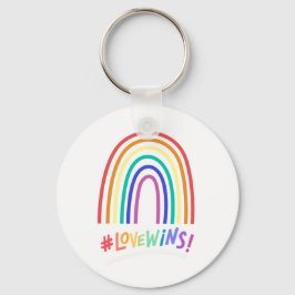 Liebe gewinnt Spaß beim Regenbogentext Schlüsselanhänger