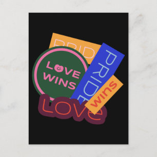 Liebe gewinnt. Stolz. Stolz gewinnt. LGBT+Prix-Kar Postkarte