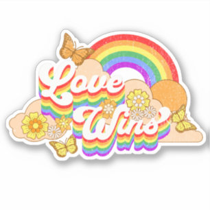 Liebe gewinnt Textdesign Aufkleber