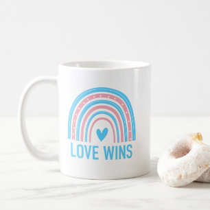 Liebe gewinnt Transgender Rainbow Kaffeetasse