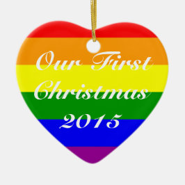 Liebe gewinnt und erste Weihnachten Keramik Ornament