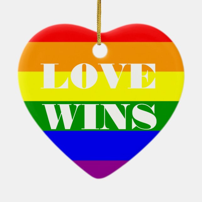 Liebe gewinnt und erste Weihnachten Keramik Ornament (Hinten)