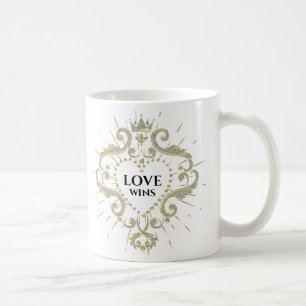 Liebe gewinnt Valentine Glittering Crosframe Kaffeetasse