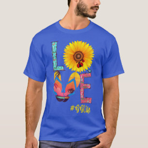 Liebe GG Life Flip Flops Hippie Sonnenblumen Somme T-Shirt