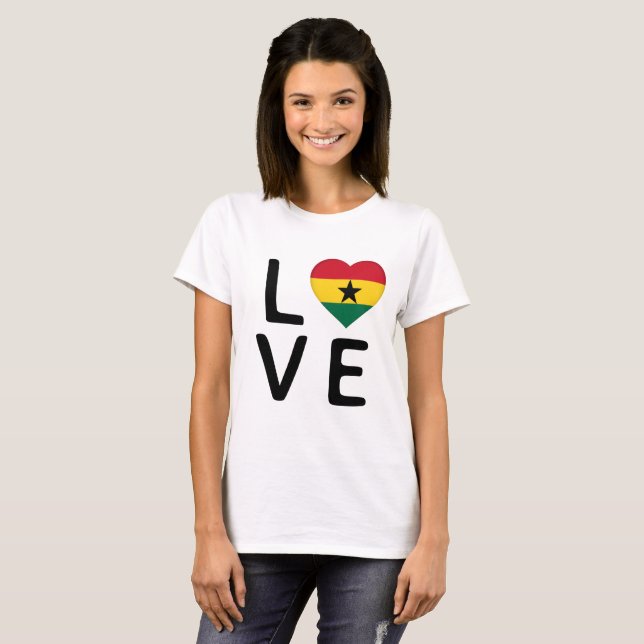 Liebe - Ghana-Flagge T-Shirt (Vorne ganz)