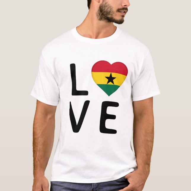 Liebe - Ghana-Flagge T-Shirt (Vorderseite)