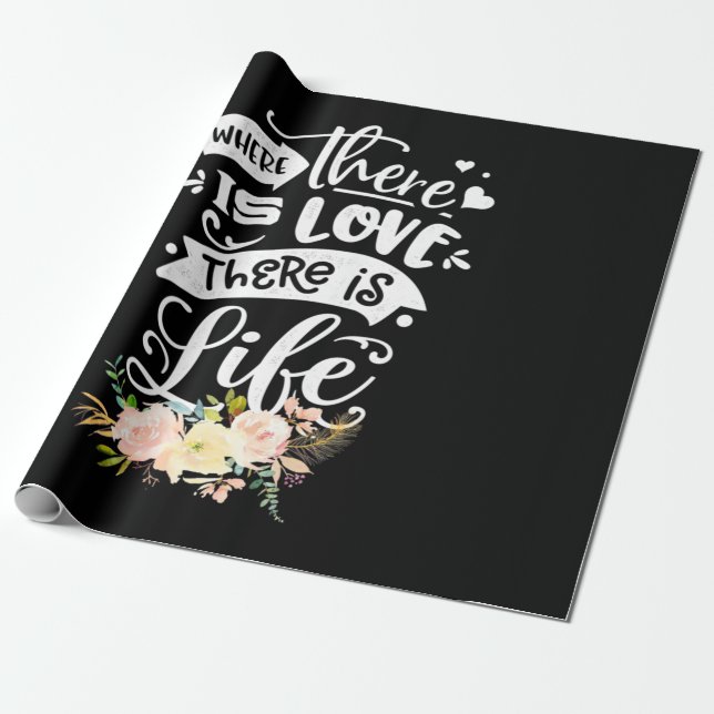 Liebe gibt es Leben Geschenkpapier (Ungerollt)