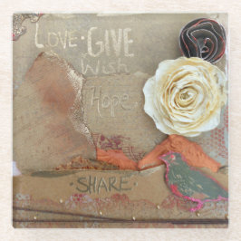 Liebe gibt Hoffnung Sprichwort Glasuntersetzer