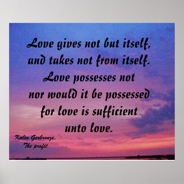 LIEBE GIBT NICHT, SONDERN ES SELBST-Poster Poster (Vorne)