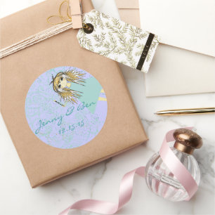 Liebe gibt uns eine Märchen-Hochzeit Runder Aufkleber