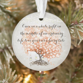 Liebe gibt uns Fairy Tale Heart Leaf Tree Hochzeit Ornament