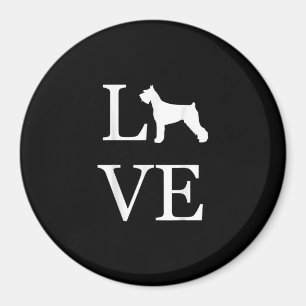 Liebe Gigant Schnauzer Silhouette Hundeliebhaber Magnet