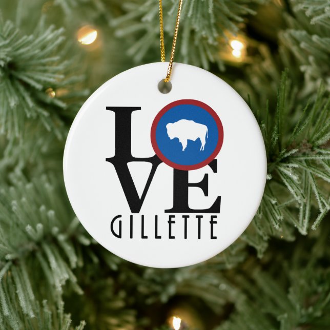 LIEBE Gillette Wyoming Keramik Ornament (Baum)
