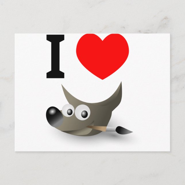 Liebe GIMP? Zeig es! Postkarte (Vorderseite)