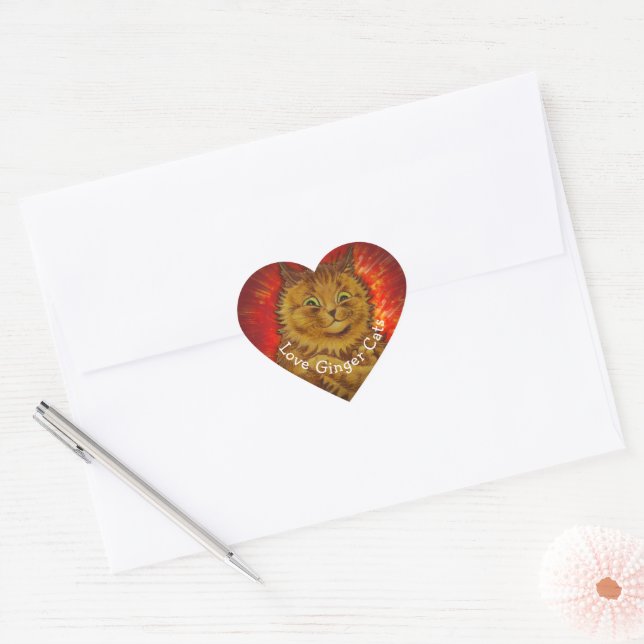 LIEBE GINGER CATS Herz-Aufkleber (Umschlag)