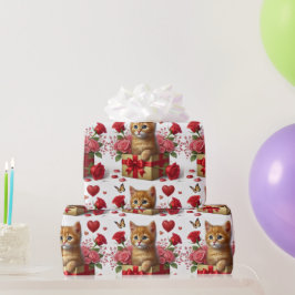 Liebe Ginger Kitten in Valentinstag Box Geschenkpapier