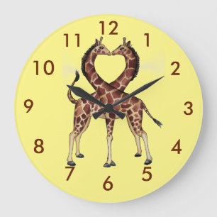 Liebe Giraffe Große Wanduhr