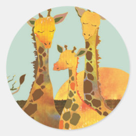 Liebe Giraffe Runder Aufkleber