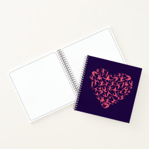 Liebe Girls Gymnastik - Silhouette Herz Notizbuch