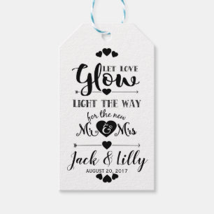 Liebe glänzende Gastgeschenk Hochzeit Glühstift-An Geschenkanhänger