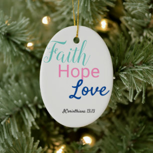 Liebe Glaube und Hoffnung Keramik Ornament Christl