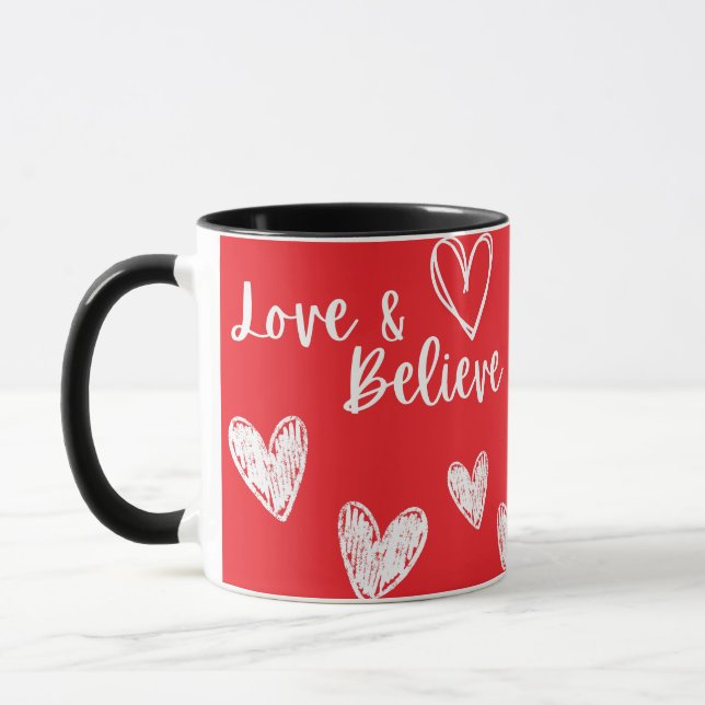 Liebe & Glaube Valentinstag Tasse (Links)