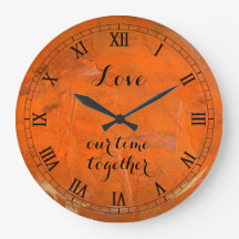 Liebe Glazed Terracotta Wallclock 2 Roman Zahlen