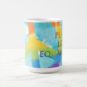 Liebe Gleichheit mit Rainbow Peace Symbol Kaffeetasse