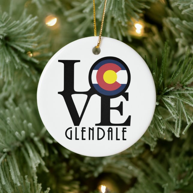 LIEBE Glendale Colorado Keramik Ornament (Baum)