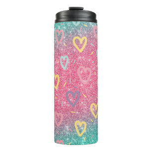 Liebe Glitzer Herz Thermosbecher