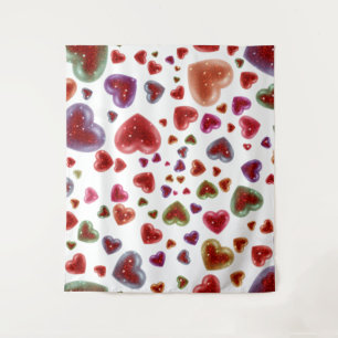 Liebe, glitzernde Herzen 2 Wandteppich