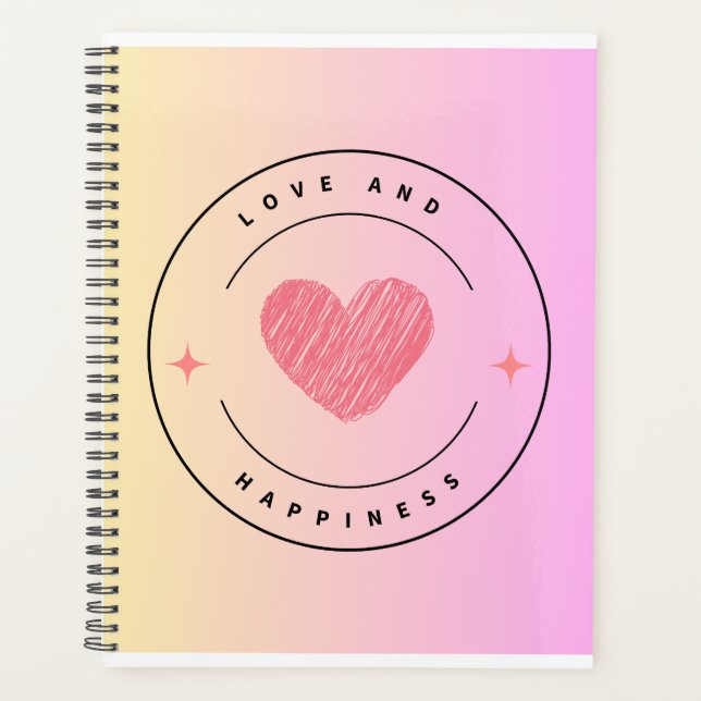 Liebe & Glück Notizbuch Planer (Vorderseite)