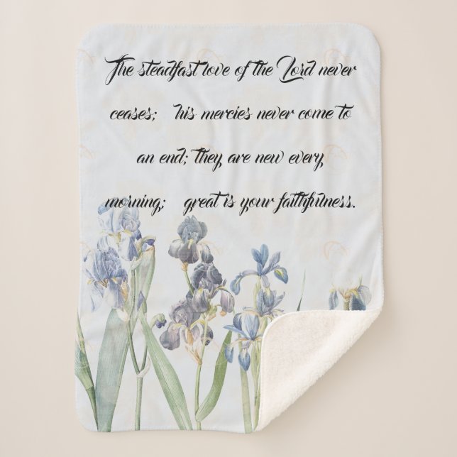 Liebe-Gnade Gott-blauer Iris-Blumen Sherpa Decke Sherpadecke (Vorderseite)