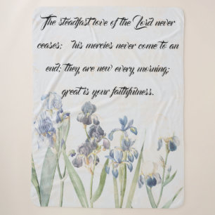 Liebe-Gnade Gott-blauer Iris-Blumen Sherpa Decke Sherpadecke