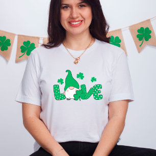 Liebe Gnome Green Kleeblatts St. Patrick's Day T-Shirt